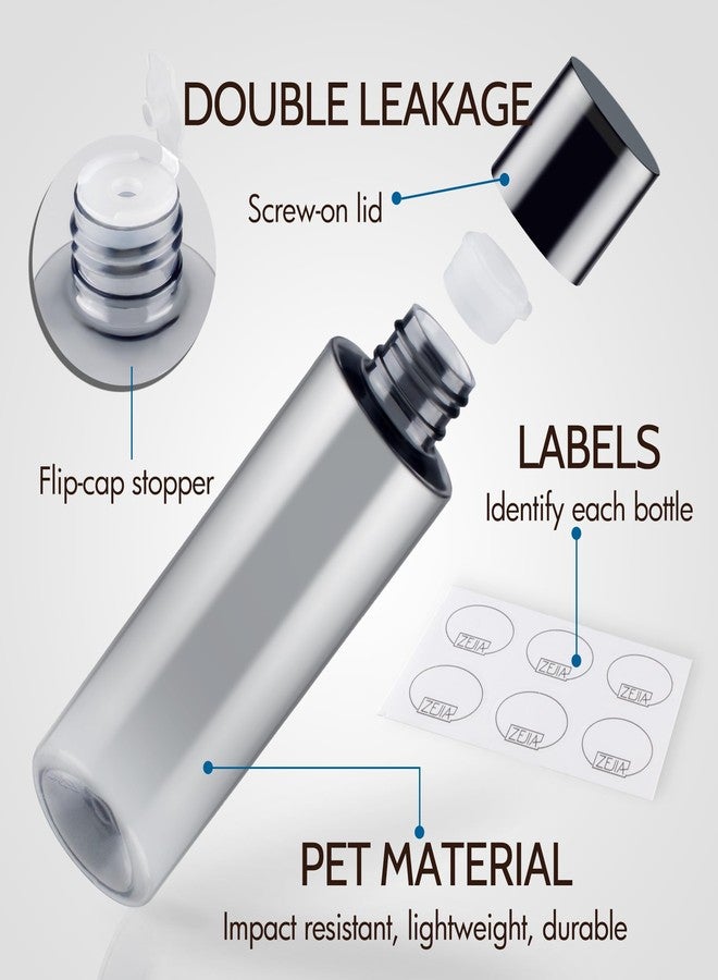 ZEJIA 150ML/5OZ Travel Size Toiletries, 3 Pack Travel Size Containers, Leak Proof Plastic Bottles for Shampoo, Lotion, Body Wash with 6pcs Labels - Image 3